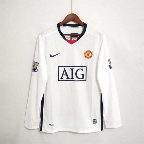 MANCHESTER UNITED 2008/2009 Away Kit - Long Sleeve - (Check The Patch Box for PL or CL Patches + 1£)