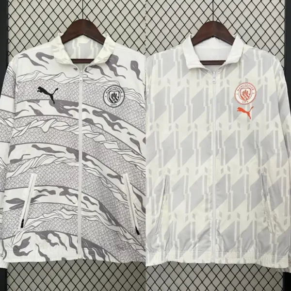 Manchester City 2024/25 Windbreaker Reversible - White & Grey