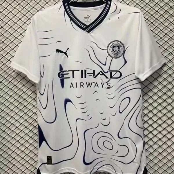 Manchester City 2024/25 Away White Kit – Fan Version