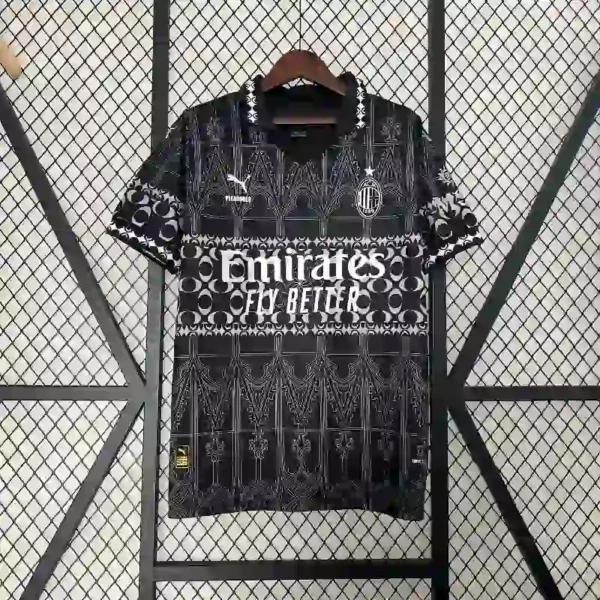 Ac Milan x Pleasures Black Jersey – Fan Version
