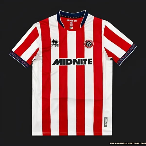 Sheffield United 25/26 Home Kit – Fan Version Show your Blades pride with the Sheffield United 25/26 Home Kit – Fan Version, a Football Kit that proudly carries the club’s classic red and white stripes into a new era of English football. This Football Jersey blends tradition and modern craftsmanship, perfectly representing the relentless spirit that has defined Sheffield United for generations. Crafted from lightweight, breathable fabric, the Sheffield United Football Shirt ensures lasting comfort whether you’re at Bramall Lane, training, or cheering from home. The embroidered crest and sleek detailing celebrate the club’s history and its deep roots in Yorkshire’s football culture. Perfect for devoted fans and collectors alike, this Football Kit symbolizes passion, grit, and loyalty — everything the Blades stand for. A timeless piece of football heritage ready for the modern game. Sheffield United Home kit